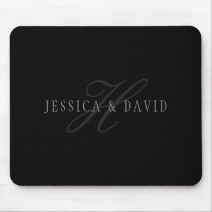 Monogramm für Paarnamen und Nachnamen Mousepad