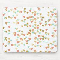 Monogramm für Peach, Mint und Gold Hearts