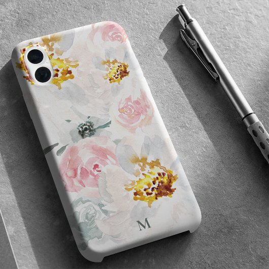 Monogramm für personalisierte Aquarellluft Case-Mate iPhone Hülle