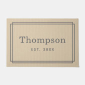 Monogramm für personalisierte Beige-Graue Familien Fußmatte (Vorderseite)