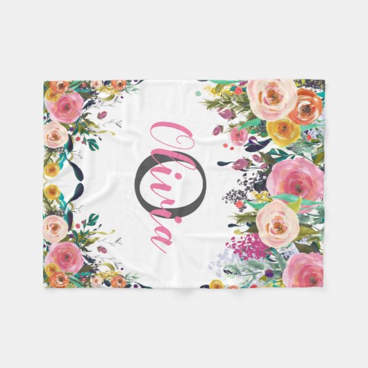 Monogramm für personalisierte Bezeichnung Fleecedecke (Vorderseite (Horizontal))