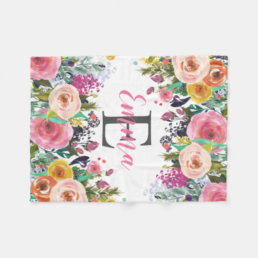 Monogramm für personalisierte Bezeichnung Fleecedecke (Vorderseite (Horizontal))