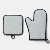 Monogramm für personalisierte Bezeichnung Ofenhandschuh & Topflappen-Set (Vorderseite)