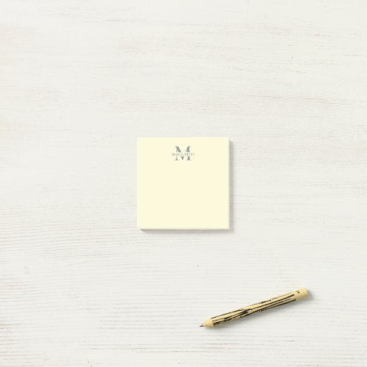 Monogramm für personalisierte Bezeichnung Post-it Klebezettel (Auf Schreibtisch)