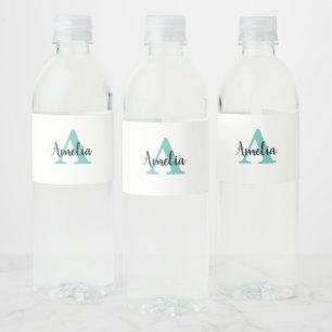 Monogramm für personalisierte Bezeichnung Wasserflaschenetikett
