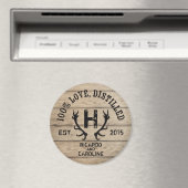 Monogramm für personalisierte Holzbourbon-Eiche Magnet (In Situ (Geschirrspüler))