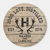 Monogramm für personalisierte Holzbourbon-Eiche Magnet (Vorne)