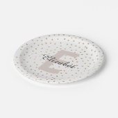 Monogramm für personalisierte Individuelle Name Pappteller (Schrägansicht)