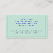 Monogramm für personalisierte Korallen und Minitaf Telefonnummerkarte (Rückseite)