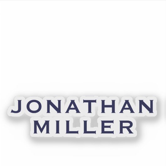 Monogramm für personalisierte Navy Modern Name Aufkleber (Vorderseite)