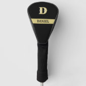 Monogramm für Personalisierte schwarze Namen Golf Headcover (Vorderseite)