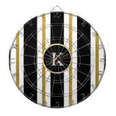 Monogramm für personalisierte schwarze und goldene dartscheibe (vorne)
