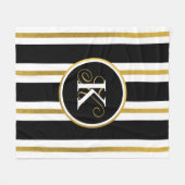 Monogramm für personalisierte schwarze und goldene fleecedecke (Vorderseite (Horizontal))