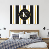 Monogramm für personalisierte schwarze und goldene leinwanddruck (Insitu (Schlafzimmer))