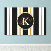 Monogramm für personalisierte schwarze und goldene leinwanddruck (Insitu (Holzboden))
