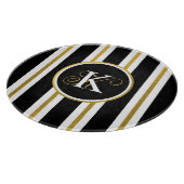 Monogramm für personalisierte schwarze und goldene schneidebrett (Ecke)