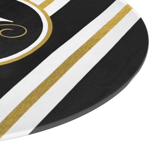 Monogramm für personalisierte schwarze und goldene schneidebrett (Ecke)