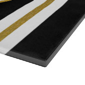 Monogramm für personalisierte schwarze und goldene schneidebrett (Ecke)