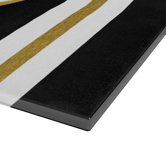 Monogramm für personalisierte schwarze und goldene schneidebrett (Ecke)