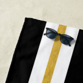 Monogramm für personalisierte schwarze und goldene strandtuch (Beispiel)