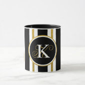 Monogramm für personalisierte schwarze und goldene tasse (Zentrum)