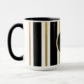 Monogramm für personalisierte schwarze und goldene tasse (Links)