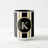 Monogramm für personalisierte schwarze und goldene tasse (Zentrum)