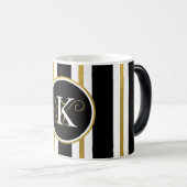 Monogramm für personalisierte schwarze und goldene verwandlungstasse (VorderseiteRechts)