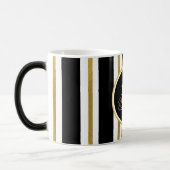 Monogramm für personalisierte schwarze und goldene verwandlungstasse (Links)