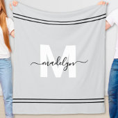 Monogramm für Personalisierten Graunamen Fleecedecke