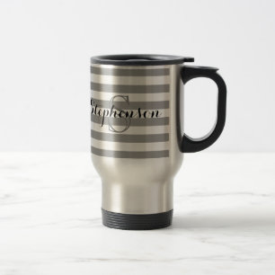Monogramm für Personalisierten Grauwert/Silbernam Reisebecher