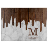 Monogramm für personalisierten Marmor und Holzfami Schneidebrett (Vorderseite)