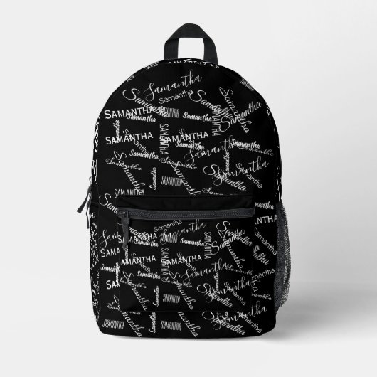 Monogramm für personalisierten Repeat-Name Bedruckter Rucksack (Vorderseite)