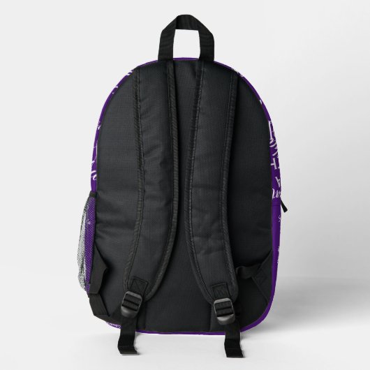 Monogramm für personalisierten Repeat-Name Bedruckter Rucksack (Rückseite)