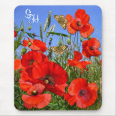 Monogramm für personalisiertes Mohnfeld Mousepad (Vorne)