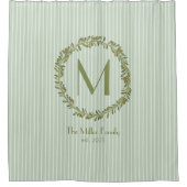 Monogramm für personalisiertes Olive Wreath Duschvorhang (Vorderseite)