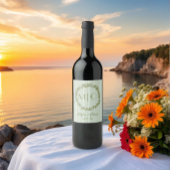 Monogramm für personalisiertes Olive Wreath Weinetikett