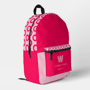 Monogramm für Pink Dots Fantasy Student Bedruckter Rucksack