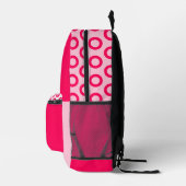 Monogramm für Pink Dots Fantasy Student Bedruckter Rucksack (Rechts)