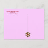 MONOGRAMM FÜR PINKROSEN UND ANEMONEN-BLUME Rett Ankündigungspostkarte (Rückseite)