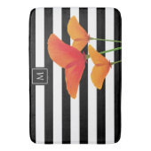 Monogramm für Poppy Chic Black Stripes Badematte (Vorderseite Vertikal)