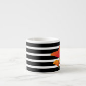 Monogramm für Poppy Chic Black Stripes Espressotasse (Vorderseite)