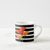 Monogramm für Poppy Chic Black Stripes Espressotasse (Rechts)