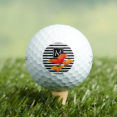 Monogramm für Poppy Chic Black Stripes Golfball (Insitu T-Shirt)