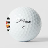 Monogramm für Poppy Chic Black Stripes Golfball (Logo)