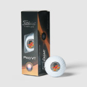 Monogramm für Poppy Chic Black Stripes Golfball (Verpackung)