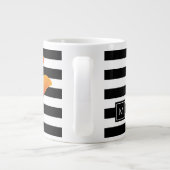Monogramm für Poppy Chic Black Stripes Jumbo-Tasse (Rückseite)