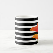 Monogramm für Poppy Chic Black Stripes Kaffeetasse (Mittel)