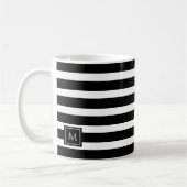 Monogramm für Poppy Chic Black Stripes Kaffeetasse (Links)