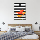 Monogramm für Poppy Chic Black Stripes Leinwanddruck (Insitu (Schlafzimmer))